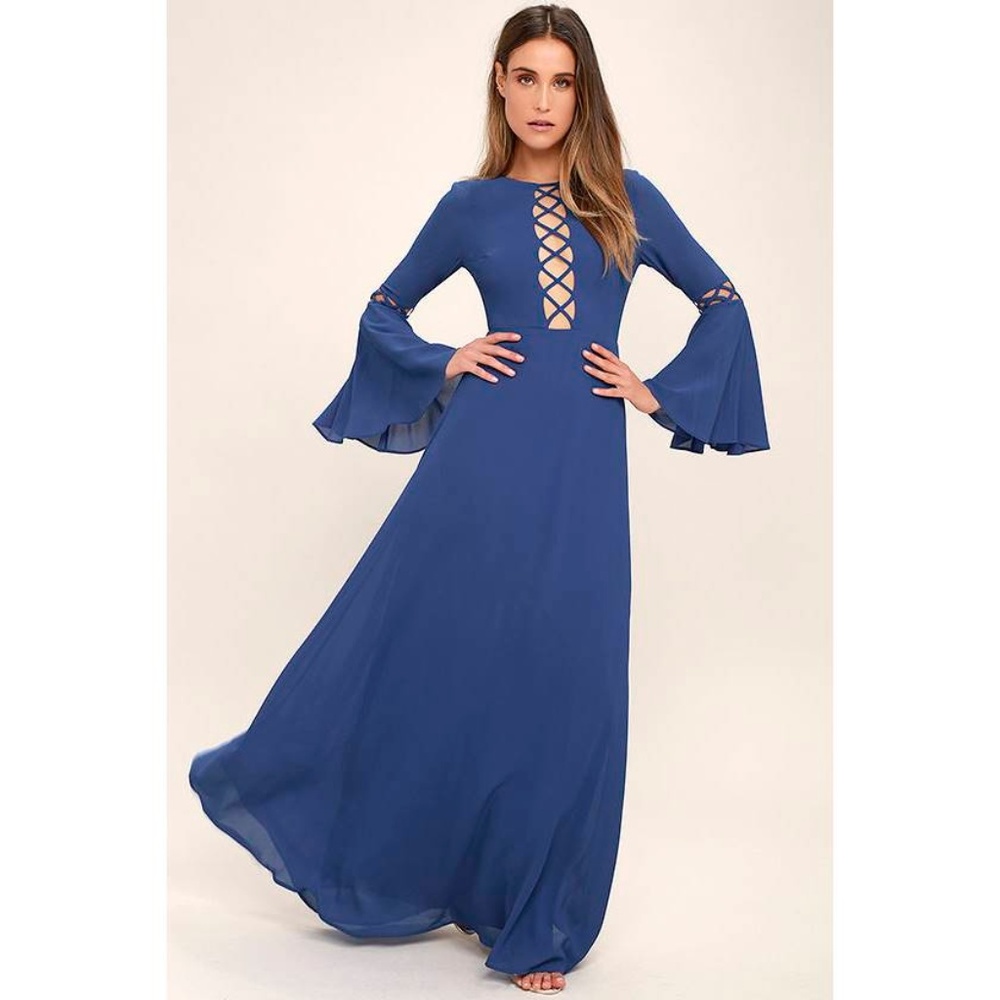 SOLD!!! BNWT Lulus Blue Maxi Dress XS